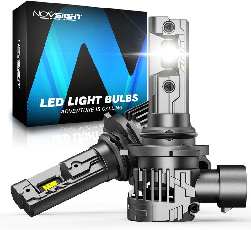 NOVSIGHT 9005 مصباح ضباب LED - 62,000 لومن 6500K أبيض بارد، حجم مصباح ضباب هالوجين مصغر 1:1، عمر افتراضي 50,000 ساعة، مقاوم للماء IP68، تركيب سريع خلال 5 دقائق، عبوة من 2 - Image 1